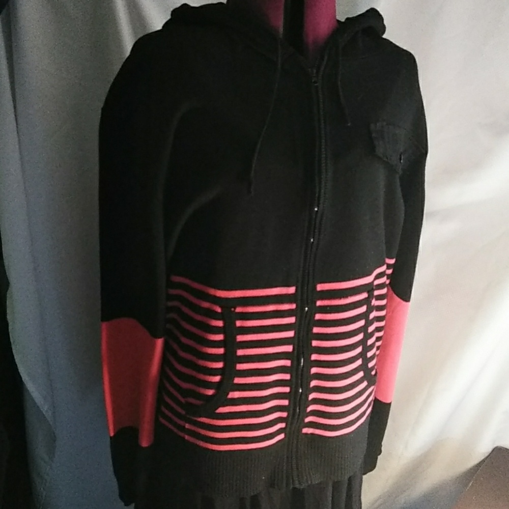 Repair Black/Red zip up sweater XXL